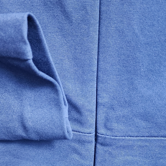 PIAZZA SEMPIONE Blue Ponte Knit Surplice Slim Sheath Midi Dress Size IT. 40 - Picture 5 of 11